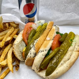 Two Veggie Dogs W/ Fries & Drink