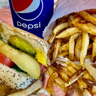 Single Hot Dog W/ Fries & Drink