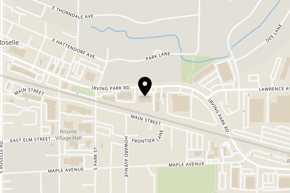 Map showing the location of Doctor Dogs on 253 E Irving Park Rd in Roselle